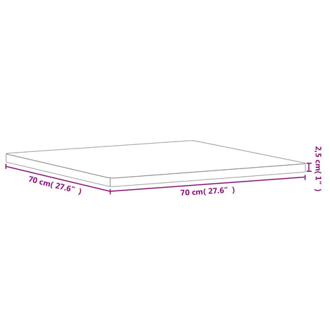 vidaXL Table Top 70x70x2.5 cm Square Solid Wood Beech