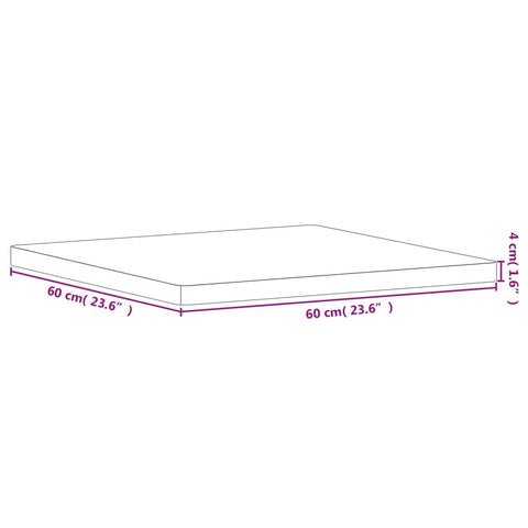 vidaXL Table Top 60x60x4 cm Square Solid Wood Beech