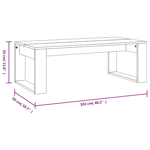 vidaXL Coffee Table Grey Sonoma 102x50x35 cm Engineered Wood