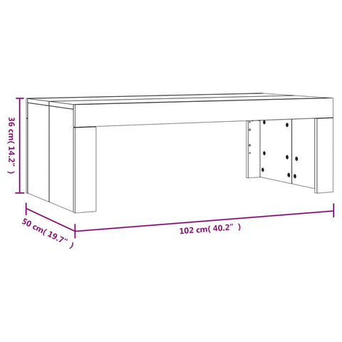 vidaXL Coffee Table Smoked Oak 102x50x36 cm Engineered Wood