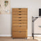 vidaXL Rolling Cabinet with Drawers MOSS Honey Brown Solid Wood Pine