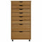 vidaXL Rolling Cabinet with Drawers MOSS Honey Brown Solid Wood Pine