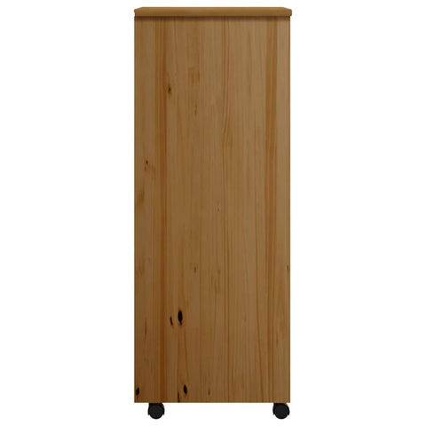vidaXL Rolling Cabinet with Drawers MOSS Honey Brown Solid Wood Pine