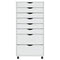 vidaXL Rolling Cabinet with Drawers MOSS White Solid Wood Pine