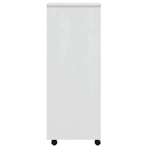 vidaXL Rolling Cabinet with Drawers MOSS White Solid Wood Pine