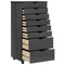 vidaXL Rolling Cabinet with Drawers MOSS Grey Solid Wood Pine