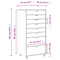 vidaXL Rolling Cabinet with Drawers MOSS Grey Solid Wood Pine
