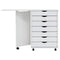 vidaXL Rolling Cabinet with Desk MOSS White Solid Wood Pine