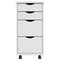 vidaXL Rolling Cabinet with Drawers MOSS White Solid Wood Pine