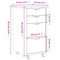 vidaXL Rolling Cabinet with Drawers MOSS White Solid Wood Pine