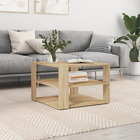 vidaXL Coffee Table Sonoma Oak 59.5x59.5x40 cm Engineered Wood