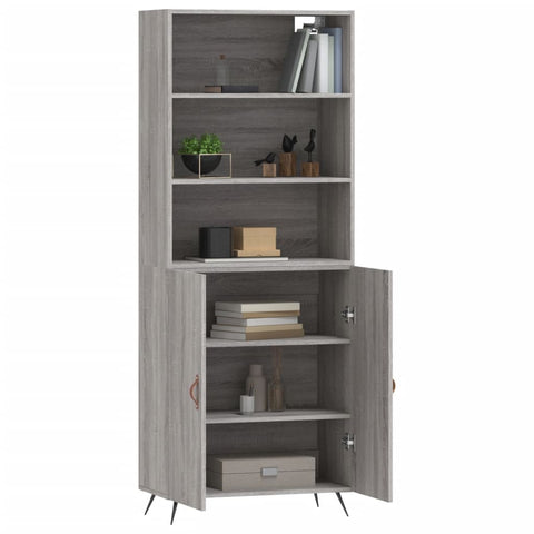 vidaXL Highboard Grey Sonoma 69.5x34x180 cm Engineered Wood