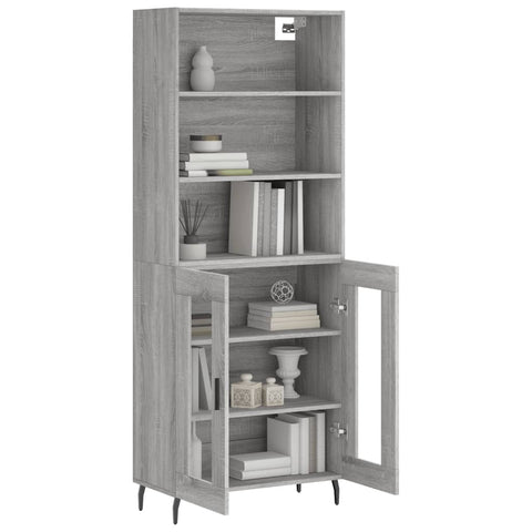 vidaXL Highboard Grey Sonoma 69.5x34x180 cm Engineered Wood