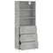 vidaXL Highboard Concrete Grey 69.5x34x180 cm Engineered Wood