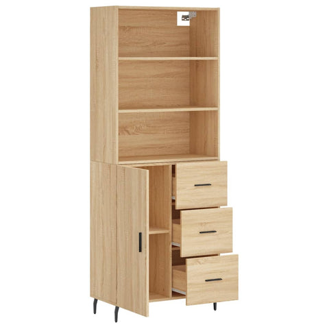 vidaXL Highboard Sonoma Oak 69.5x34x180 cm Engineered Wood