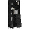 vidaXL Highboard Black 69.5x34x180 cm Engineered Wood