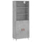 vidaXL Highboard Concrete Grey 69.5x34x180 cm Engineered Wood
