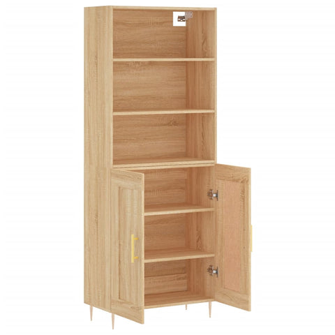 vidaXL Highboard Sonoma Oak 69.5x34x180 cm Engineered Wood
