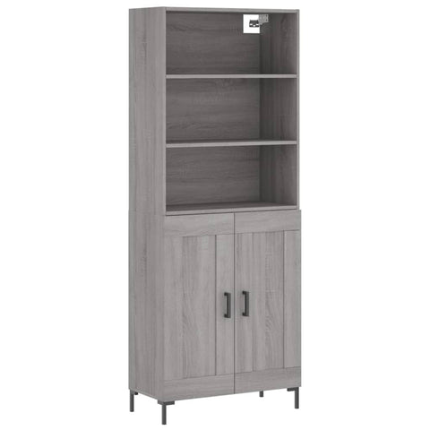 vidaXL Highboard Grey Sonoma 69.5x34x180 cm Engineered Wood