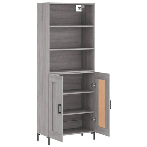 vidaXL Highboard Grey Sonoma 69.5x34x180 cm Engineered Wood