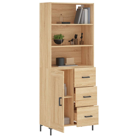 vidaXL Highboard Sonoma Oak 69.5x34x180 cm Engineered Wood