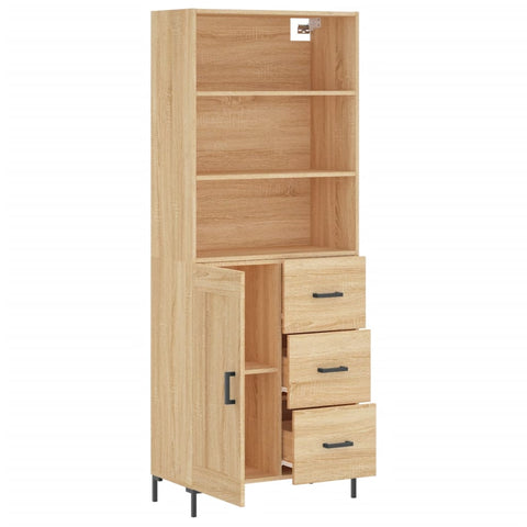 vidaXL Highboard Sonoma Oak 69.5x34x180 cm Engineered Wood