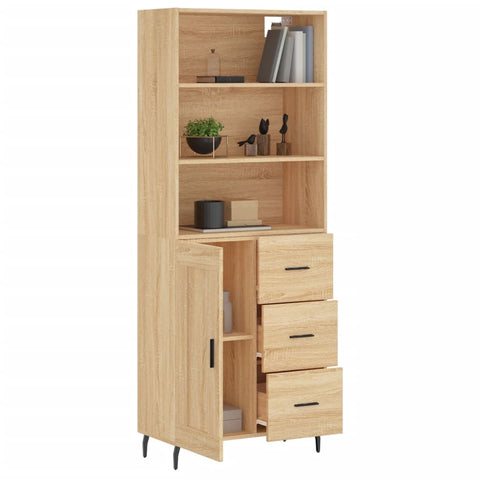 vidaXL Highboard Sonoma Oak 69.5x34x180 cm Engineered Wood