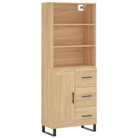 vidaXL Highboard Sonoma Oak 69.5x34x180 cm Engineered Wood
