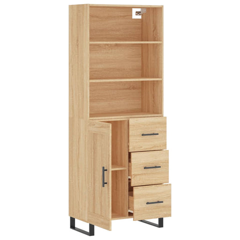 vidaXL Highboard Sonoma Oak 69.5x34x180 cm Engineered Wood