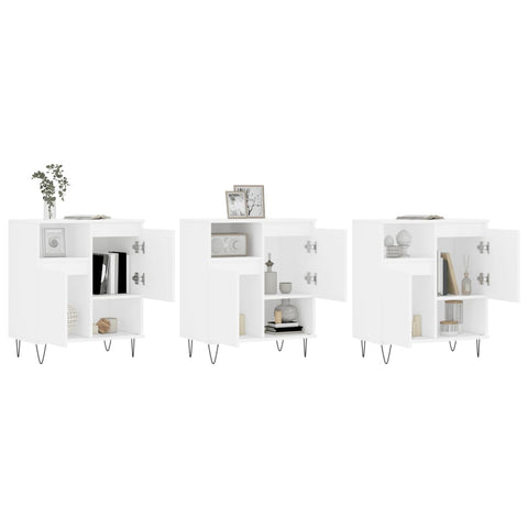 vidaXL Sideboards 3 pcs White Engineered Wood