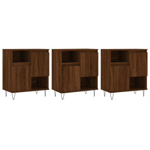 vidaXL Sideboards 3 pcs Brown Oak Engineered Wood