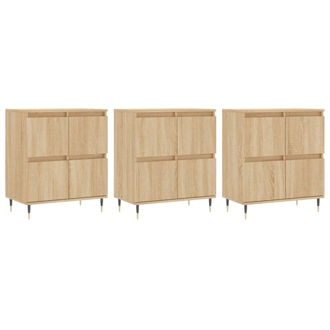 vidaXL Sideboards 3 pcs Sonoma Oak Engineered Wood