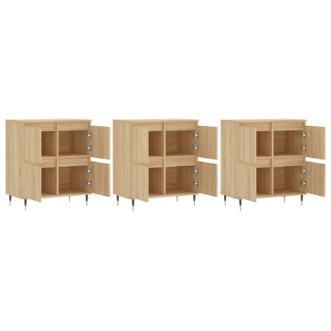vidaXL Sideboards 3 pcs Sonoma Oak Engineered Wood