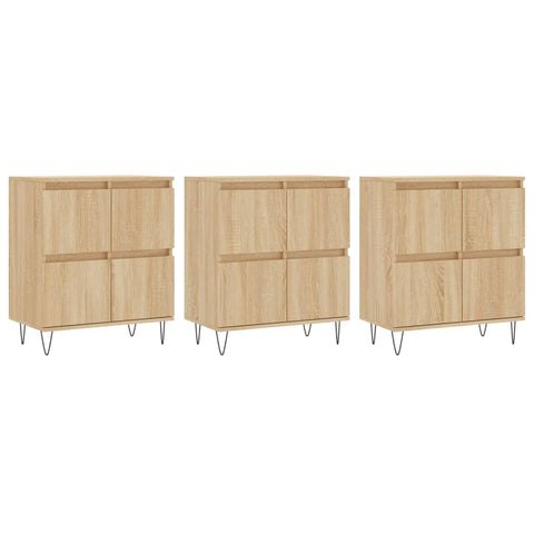 vidaXL Sideboards 3 pcs Sonoma Oak Engineered Wood