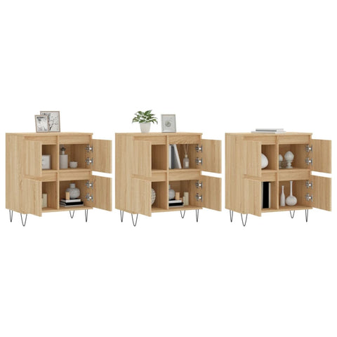 vidaXL Sideboards 3 pcs Sonoma Oak Engineered Wood