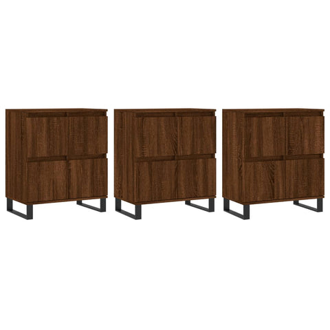 vidaXL Sideboards 3 pcs Brown Oak Engineered Wood