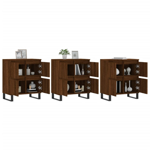 vidaXL Sideboards 3 pcs Brown Oak Engineered Wood