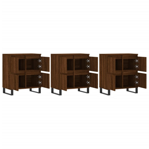 vidaXL Sideboards 3 pcs Brown Oak Engineered Wood
