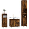 vidaXL 3 Piece Bathroom Furniture Set Smoked Oak Engineered Wood