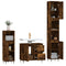 vidaXL 3 Piece Bathroom Furniture Set Smoked Oak Engineered Wood