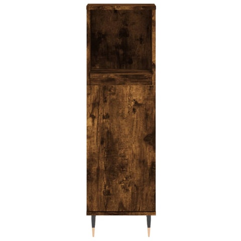 vidaXL 3 Piece Bathroom Furniture Set Smoked Oak Engineered Wood