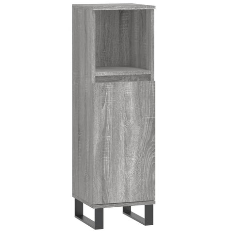 vidaXL 3 Piece Bathroom Furniture Set Grey Sonoma Engineered Wood