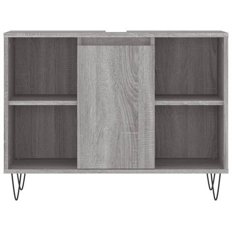 vidaXL 3 Piece Bathroom Furniture Set Grey Sonoma Engineered Wood