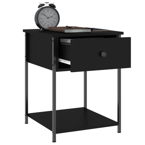 vidaXL Bedside Tables 2 pcs Black 44x45x58 cm Engineered Wood