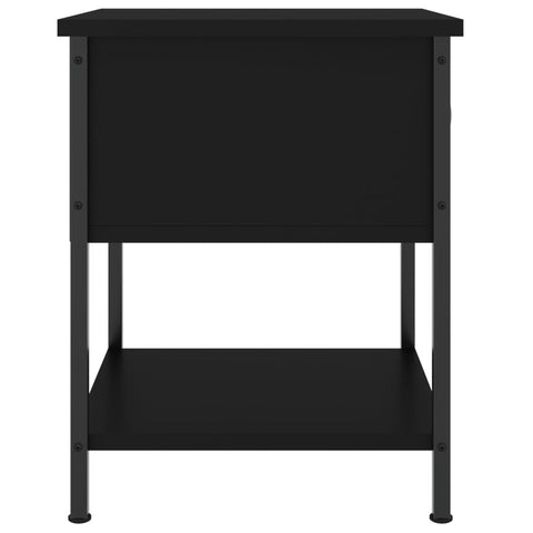 vidaXL Bedside Table Black 34x35.5x45 cm Engineered Wood
