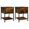vidaXL Bedside Tables 2 pcs Smoked Oak 34x35.5x45 cm Engineered Wood