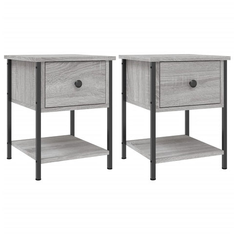 vidaXL Bedside Tables 2 pcs Grey Sonoma 34x35.5x45 cm Engineered Wood