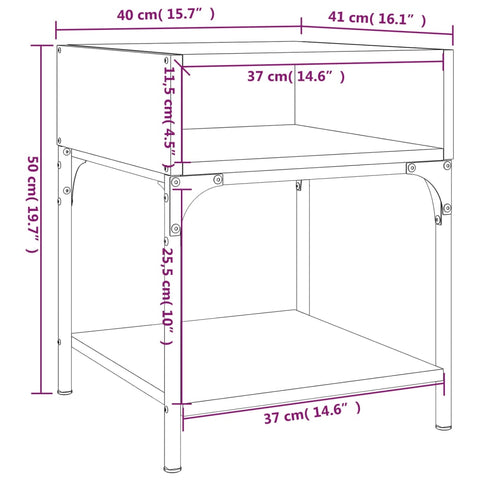 vidaXL Bedside Table Sonoma Oak 40x41x50 cm Engineered Wood