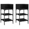 vidaXL Bedside Tables 2 pcs Black 35x34.5x70 cm Engineered Wood