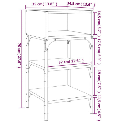 vidaXL Bedside Tables 2 pcs Sonoma Oak 35x34.5x70 cm Engineered Wood